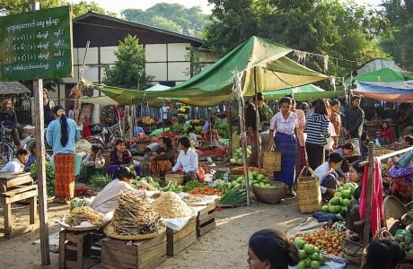 Mercados Bagan templos ruinas Burma